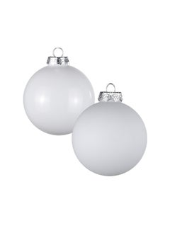 اشتري Gulf Flowers Glass Christmas Balls – Plain, 16 Pcs White Ornaments for Tree & Holiday Decoration في الامارات