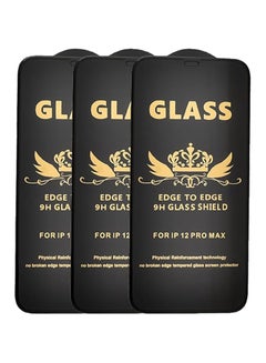 Buy G-Power 9H Tempered Glass Screen Protector Premium With Anti Scratch Layer And High Transparency For Iphone 12 Pro Max Set Of 3 Pack 6.7" - Black in Egypt