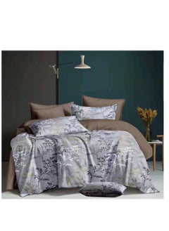 Buy Petals and Floral Designs Single-Size Duvet Cover Set, Multicolour -160x210cm, Fitted sheets size (120x200)+30cm Cotton+Polyester in UAE