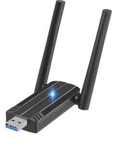 اشتري Dual Band USB WiFi 6 Adapter, 1800Mbps WiFi Dongle, USB 3.0 5G/2.4G Wireless Network Adapter for Desktop Laptop PC with Dual 5dBi Antennas في الامارات