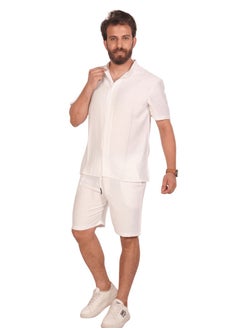 Buy Hero Basic - Spanish linen Shirt-White -L in Egypt