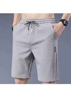 اشتري Mens Breathable Ice Silk Shorts 2023 Summer Casual Loose Quick-Dry light gray في السعودية