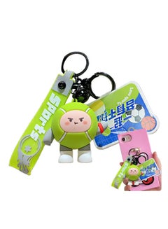Buy Cartoon basketball keychain, cute pendant, car keychain, phone bag decoration, soccer day, soccer theme, party goodie, Sport Football Volleyball Cute PVC Key Chain Backpack Key Ring in UAE