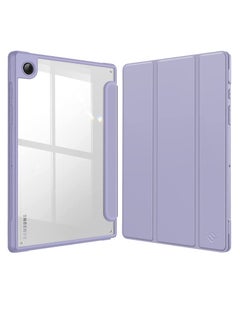 Buy Hybrid Slim Case for Samsung Galaxy Tab S8 ULTRA with S Pen Holder Shockproof Cover with Clear Transparent Back Shell Auto Wake/Sleep with Screen Protector (PURPLE) in UAE