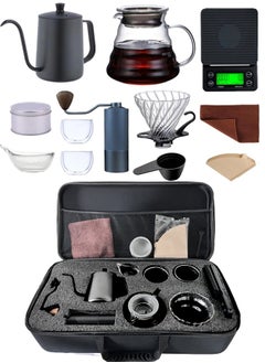 Buy 12-Piece Drip Coffee Maker Set,Hand Brewing Coffee Accessories Kit,ALL In 1 Portable Travel Bag 57*16*27cm in Saudi Arabia