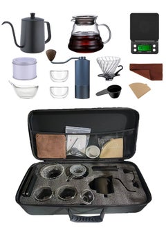 Buy 12-Piece Drip Coffee Maker Set,Hand Brewing Coffee Accessories Kit,ALL In 1 Portable Travel Bag 57*16*27cm in Saudi Arabia