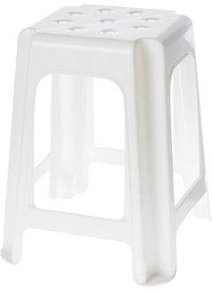 Buy High Stool Square  White 37x37x46 cm in UAE