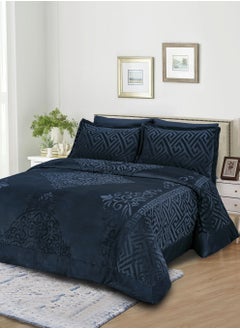 Buy Velvet Comforter Sets, 7 Pcs King Size, Fits 200 x 200 cm Double Size Bed, With Removable Filling, Soft, Warm in Saudi Arabia