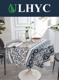 Buy Round Bohemian Cotton Linen Table Cloth Tablecloth, tablecloth, napkin, cotton and linen printed coffee table cloth For Decoration Living Room Kitchen Banquet Party Party Picnic 150*150CM in Saudi Arabia