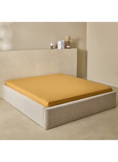 Buy Derby Solid Microfiber Double Fitted Sheet 200 x 25 x 140 cm in Saudi Arabia