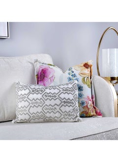 Buy Kezia Filled Cushion 30X45CM-Silver in UAE