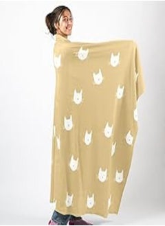 اشتري Ricrac Rampati Fleece Blanket, 140 cm x 170 cm Size, Beige في مصر