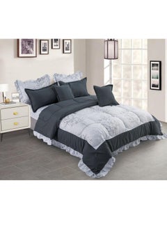 Buy Super King 8 Pieces Comforter set Ruffle Bedding Set, Cotton and Polyester Quality Dorm, Duvet( 240*260cm) in UAE