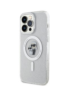 Buy Magsafe IML with Karl & Choupette Heads Glitter Case for iPhone 15 Pro Max -Transparent in UAE