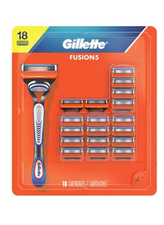 Buy 18-Piece Fusion5 Power Men's Razor Blades Refill in UAE