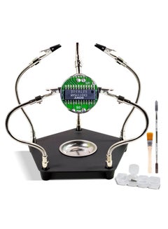 Buy Soldering Station Helping Hands with Magnifying Glass - Third Hand Solder Tool PCB Holder - Heavy Duty Base Plate, Four Flexible Arms for Soldering and Electronic Repair in UAE