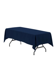 Buy 1-Piece Solid Pattern Table Cloth Dark Blue in Saudi Arabia