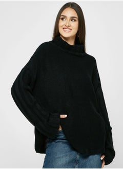 Buy High Neck Sweater With Pleated Sleeves in UAE