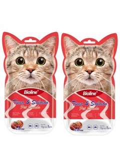 Buy Tuna And Salmon Cat Treats 10X15g in UAE