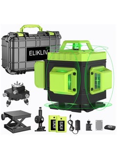 Buy ELIKLIV 16 Lines 4D Laser Level  Horizontal Vertical Line Laser, 2xRechargeable Battery, Remote Control, Portable Toolbox, Magnetic Rotating Stand Included in Saudi Arabia