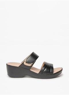 Buy Womens Monogram Print Slip-On Sandals With Platform Heels in Saudi Arabia