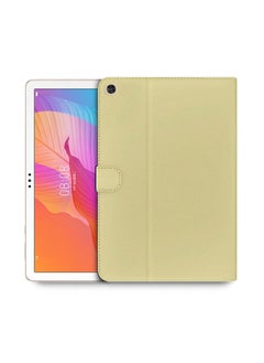 Buy High Quality Leather Smart Flip Case Cover With Magnetic Stand For Huawei MatePad T10s Gold in Saudi Arabia