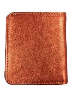 Buy Premium Sheep Leather Card Holder Wallet for Women Soft Metallic Candy Orange Leather ID Card & Credit Card Slots Fashionable Ladies Wallet in UAE