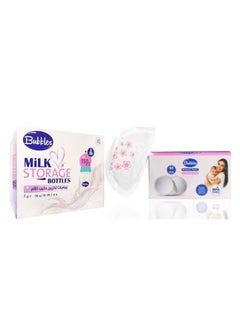 Buy Breast feeding Milk, Made with BPA-free materials Bottles, 4 Pices,+Disposable Nursing Pads, Soft and Super Absorbent Breast Pads up to 120ml, Breastfeeding Supplies for Mums, 30 Pieces in Egypt