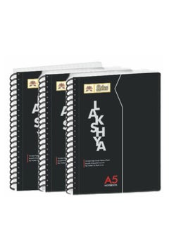 Buy Lotus Lakshya A5 Spiral School Notebook 160 pages Hard Cover Set of 3 in UAE