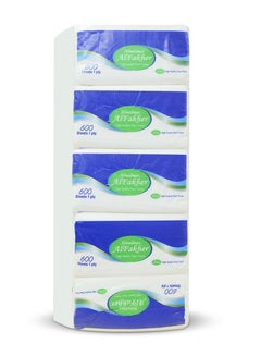 Buy Al Fakher High Quality Facial Tissue 1 Ply 600 Sheets Pack of 5 in UAE