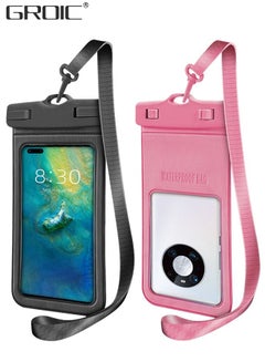 Buy 2 Pack Waterproof Case Touch Screen Cellphone Pouch Dry Bag with Neck Lanyard Underwater Cell Phone Holder Large Protector for iPhone, Samsung Galaxy and Huawei Universal in UAE