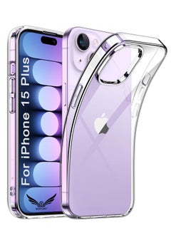 Buy iPhone 15 Plus Case 6.7 Inch Slim Thin Case Yellowing-Resistant Anti-Drop Shock Absorption Anti-Scratch Crystal Clear Cell Phone Cover Compatible with iPhone 15 Plus Case in UAE