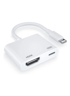 Buy Lightning To HDMI Digital AV Adapter White in Saudi Arabia