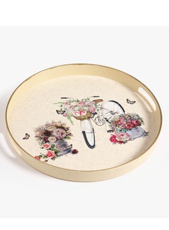 Buy Round serving tray, mirror model, with engraving in Saudi Arabia