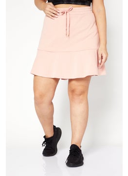 Buy Women Plus size Plain Mini Skirt, Blush in UAE