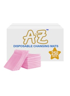 Buy A to Z - Disposable Changing Mat size (45cm x 60cm) Large- Premium Quality for Baby Soft Ultra Absorbent Waterproof - Pack of 250-Pink in UAE