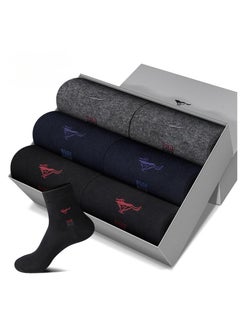 Buy 6 Pairs Of Boxed Men's Casual Breathable Business Style Mid Length Socks in UAE