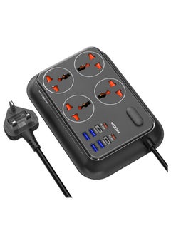 Buy Power Strip with 4 Anti Static Sockets, 4 USB, 4 Type C Ports, 2 Meter Length MX-ST23 in UAE