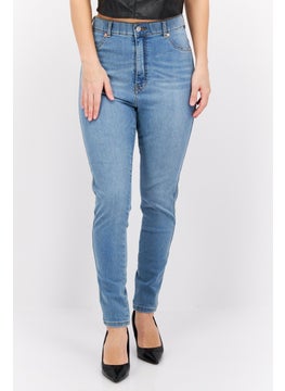 اشتري Women Skinny Fit Light Wash Stretchable Denim, Blue في الامارات