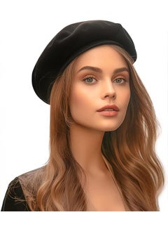 Buy Women's Autumn and Winter Berets Wool Knitted Brimless Hats Soft Comfortable Lightweight and Breathable Vintage Warm Windproof Hats for Gatherings Outings Shopping Wearable All Year Round(Black) in Saudi Arabia