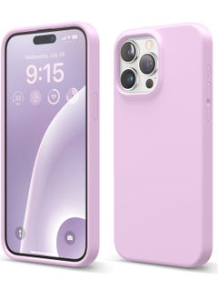 Buy Liquid Silicone for iPhone 15 Pro MAX Case Cover Full Body Protection, Shockproof, Slim, Anti-Scratch Soft Microfiber Lining - Light Lilac in UAE