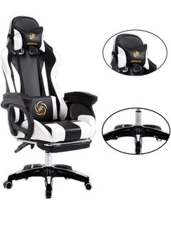 Buy Gaming Chair Office Chair Computer Chair High Back PU Leather Desk Chair Ergonomic Adjustable Reclining Swivel Game Chair with Footrest Lumbar Support Headrest Armrest in Saudi Arabia