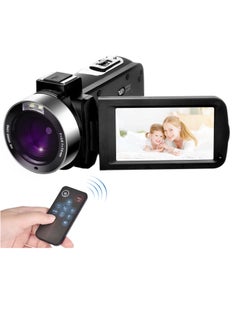 Buy 4K Ultra HD Handheld DV Professional Digital Video Camera CMOS Sensor   Camcorder with 0.45X Wide Angle Lens with Macro Hot Shoe Mount 3.0 Inch IPS Monitor Burst Shooting Anti-Shaking Function in Saudi Arabia