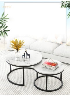 Buy 2 Round Coffee Table With Metal Frame in UAE