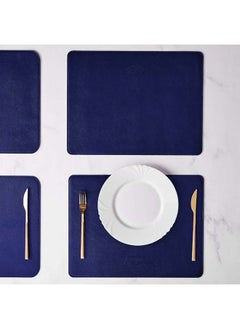 اشتري 4Pieces Leydi Leather Placemat - Navy في مصر