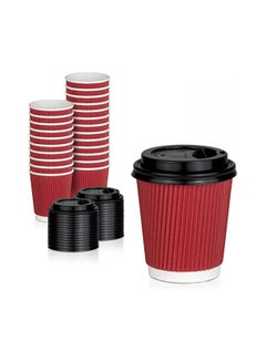 Buy 8 oz corrugated burgundy paper cups 25 cups in Saudi Arabia