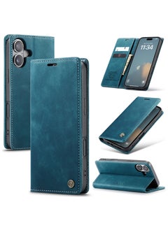 Buy CaseMe iPhone 16 Case Wallet Case Book Folding Flip Folio Case with Magnetic Kickstand Card Slots Protective Cover - Green in Egypt