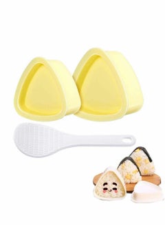 اشتري 2 Pieces Rice Ball Mould Makers, Triangle Sushi Mould in 2 Sizes and 1 Piece Rice Paddle for Bento or Japanese Box Meal Children Bento Home Kitchen DIY Nori Rice Bento في السعودية