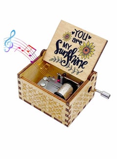 Buy You Are My Sunshine Music Box Sunflower, Unique Gifts for Birthday, Anniversary, Valentines Day, Mothers Day, Wood Hand Crank Vintage Crafts Laser Engraved Personalized Musical Boxes in UAE
