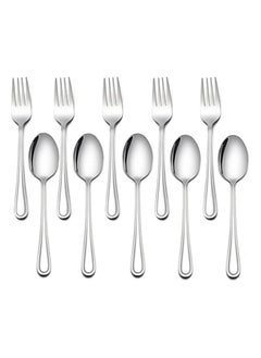 اشتري Children Silverware Set 10 Pieces Kids Forks and Spoons Silverware Set Stainless Steel Toddler Utensils Flatware Set Child Cutlery Set for Home Preschools Outdoor Dinner Travel Dishwasher Safe في السعودية